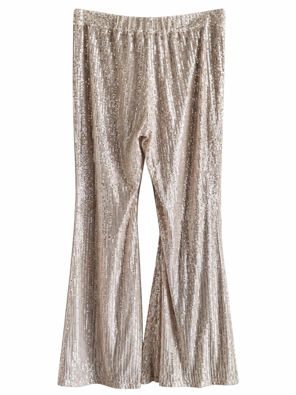 Saints & Hearts Gold Sequin Flare Pants NWT Large High Waist Glam Party Disco - Picture 5 of 11